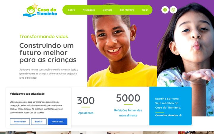 Screenshot of casadotiaminho.org.br