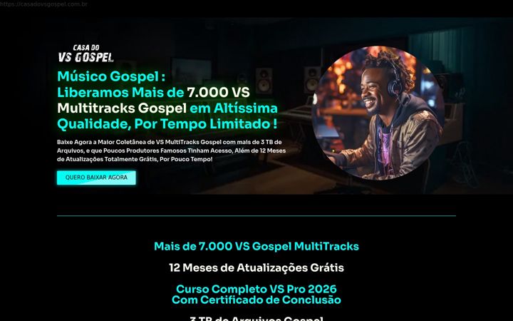 Screenshot of casadovsgospel.com.br