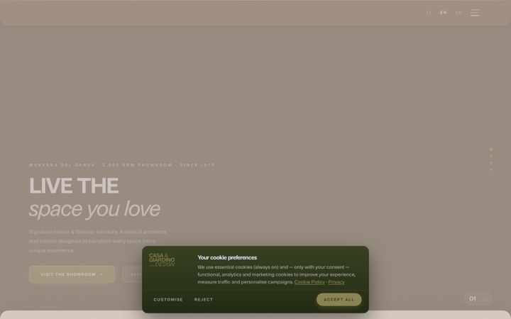 Screenshot of casaegiardino.info
