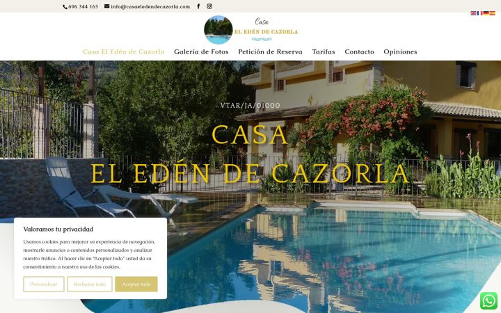 Screenshot of casaeledendecazorla.com