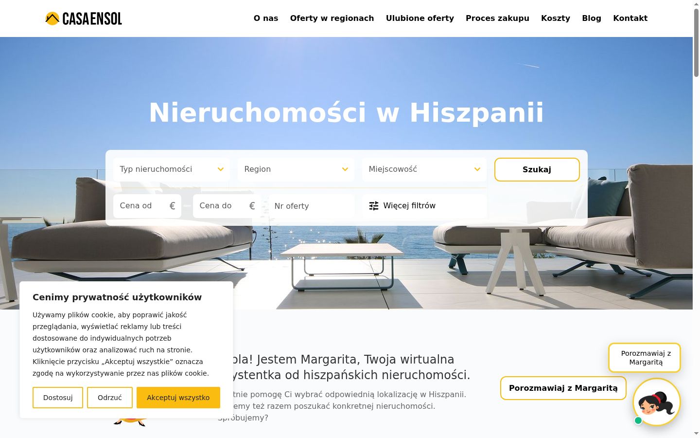 Screenshot del banner di consenso mostrato prima di qualsiasi interazione