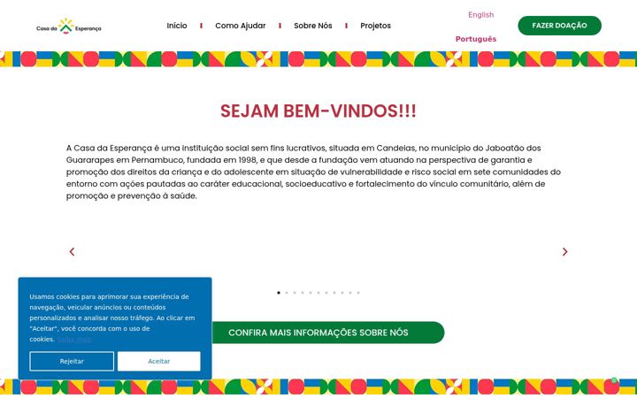 Captură de ecran a casaesperanca.org.br