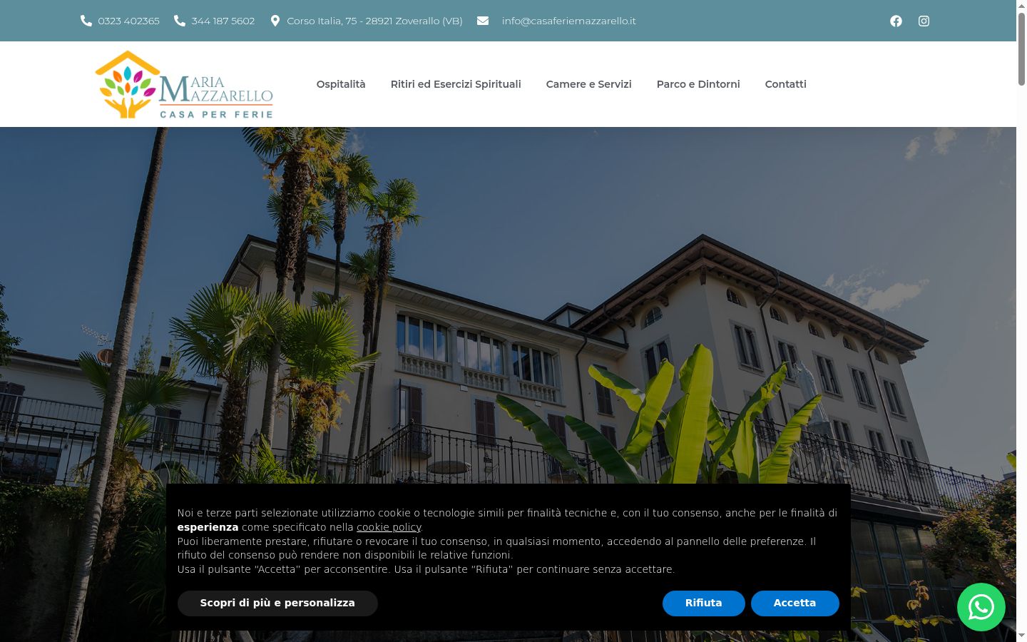 Captura de ecrã do banner de consentimento apresentado antes de qualquer interação