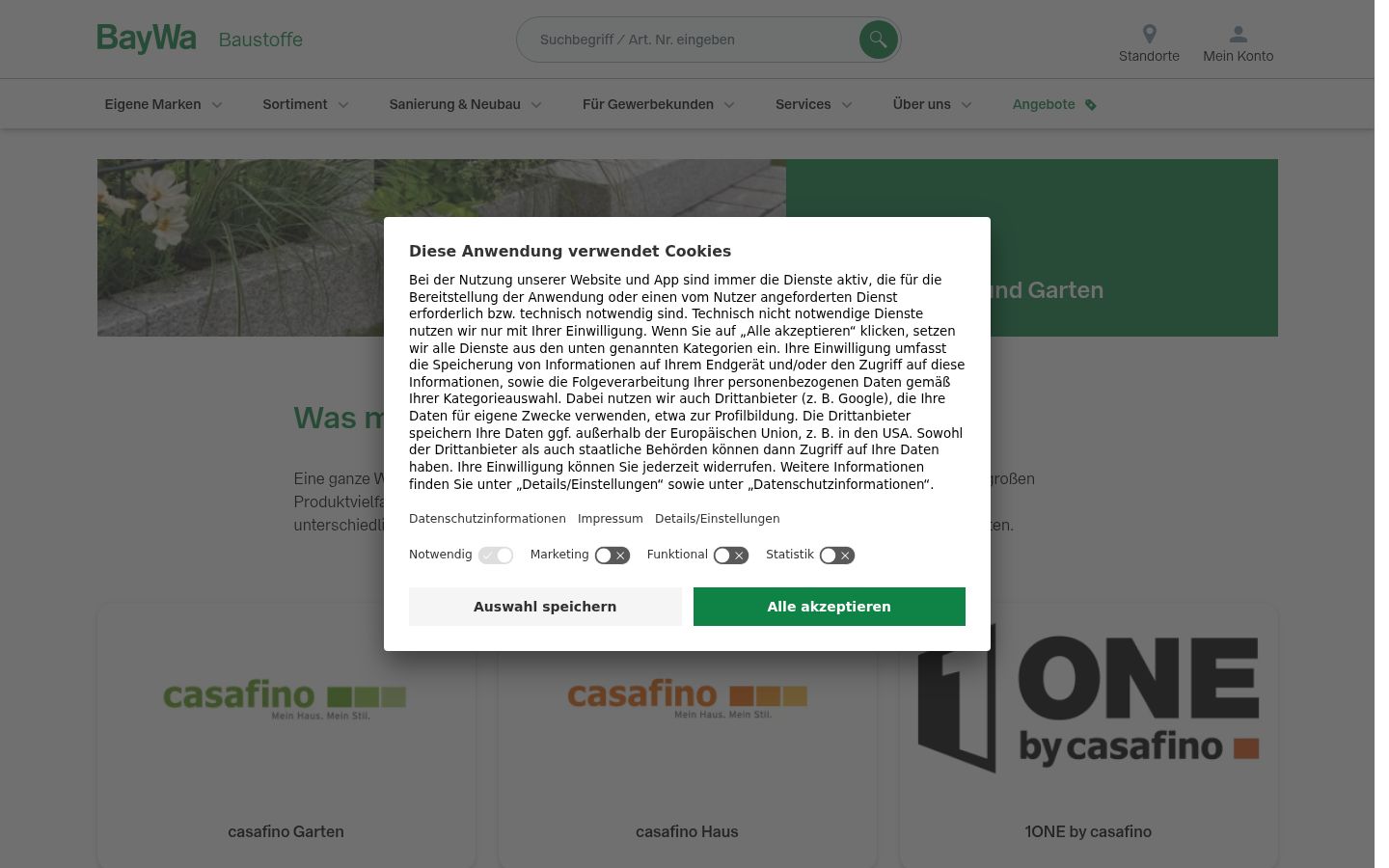 Screenshot of the consent banner shown before any interaction
