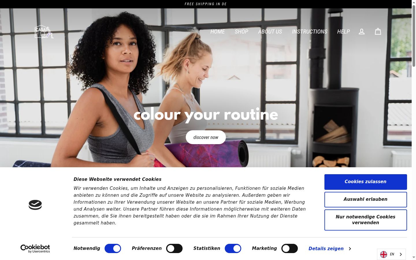 Screenshot of the consent banner shown before any interaction