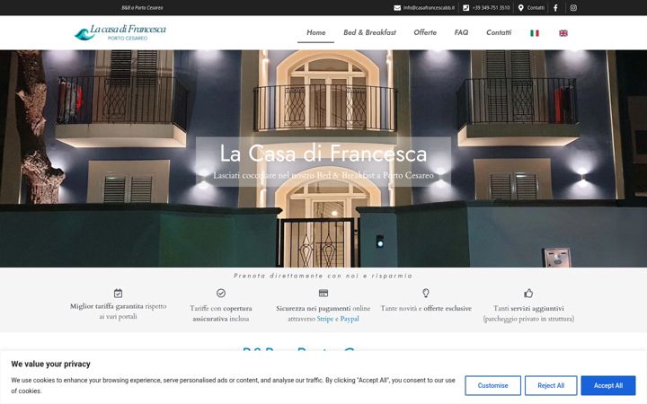 Screenshot of casafrancescabb.it