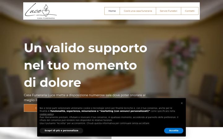 Captura de pantalla de casafunerarialuce.it