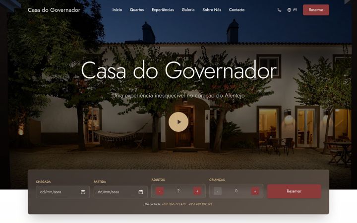 Screenshot of casagovernador.pt