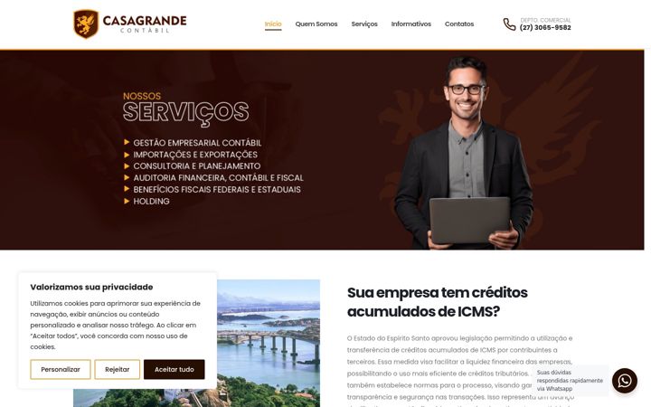 Captură de ecran a casagrandecontabil.com.br