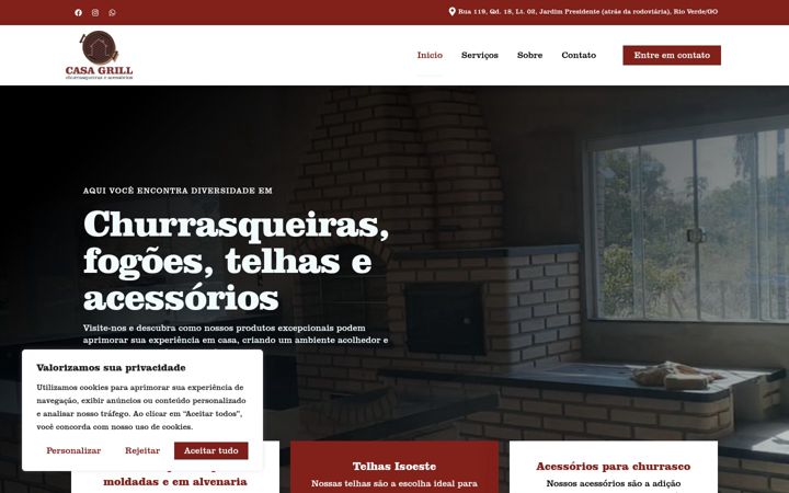Screenshot of casagrillrio.com.br