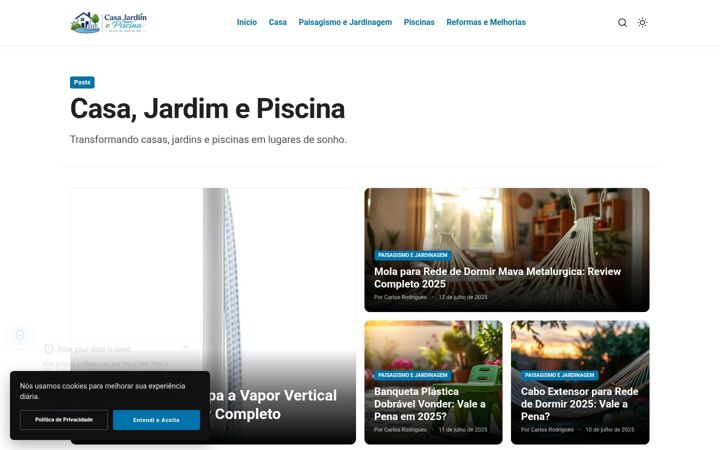 Captură de ecran a casajardimepiscina.com.br
