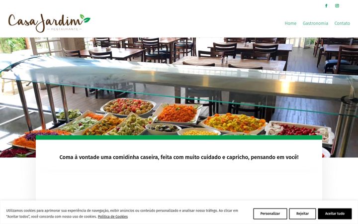 Screenshot of casajardimrestaurante.com.br