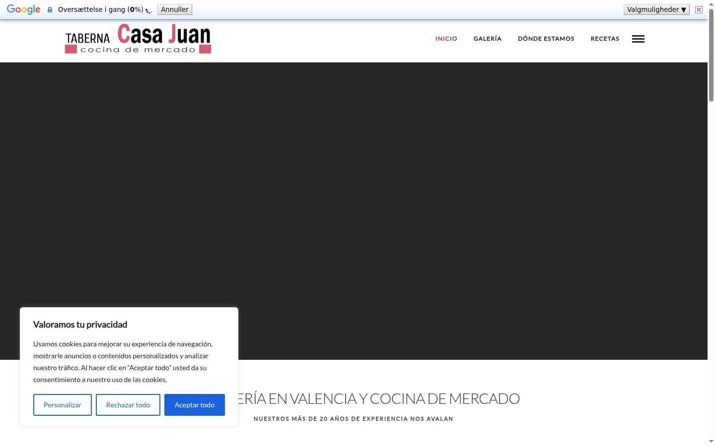 Screenshot del banner di consenso mostrato prima di qualsiasi interazione