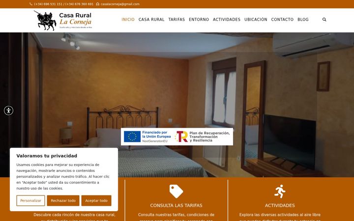 Ekrānuzņēmums no casalacorneja.es