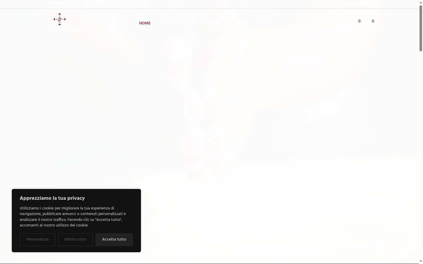 Screenshot del banner di consenso mostrato prima di qualsiasi interazione