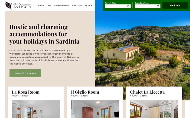 Screenshot of casalaliccia.com