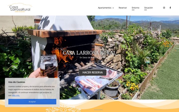 Screenshot of casalarrosarural.com