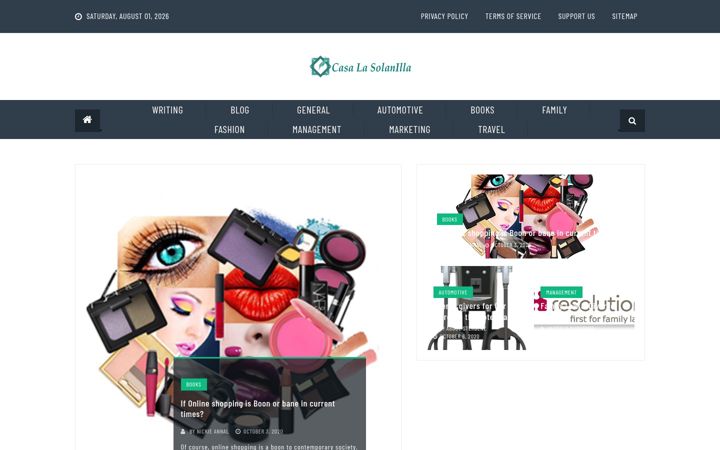 Screenshot of casalasolanilla.com