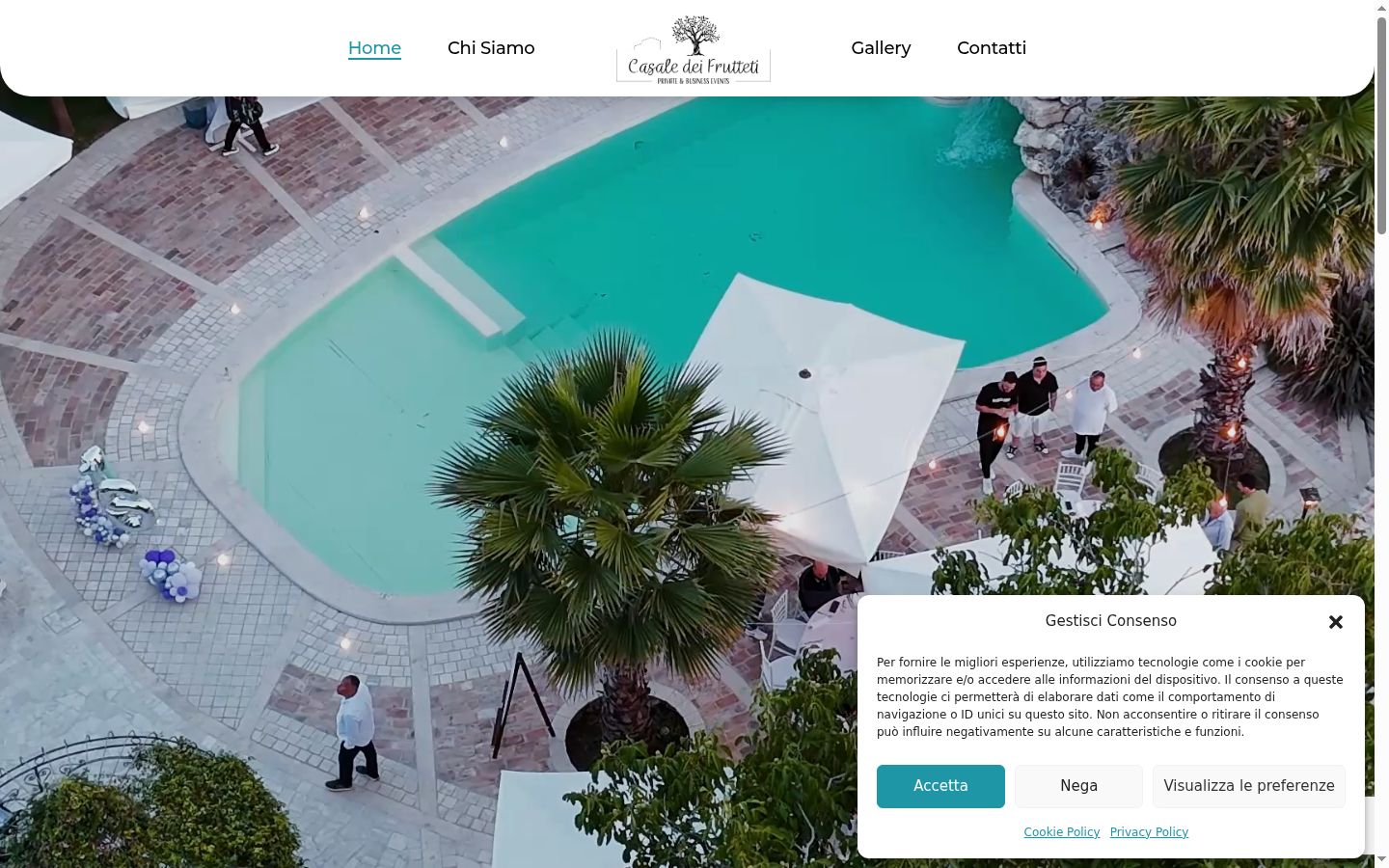 Screenshot del banner di consenso mostrato prima di qualsiasi interazione