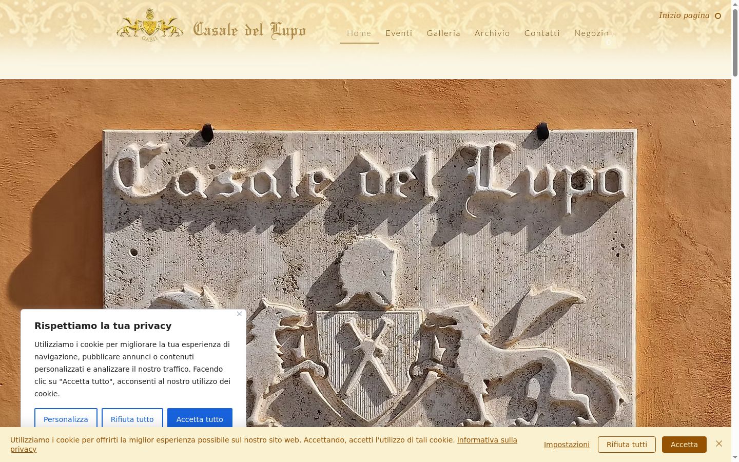 Captura de ecrã do banner de consentimento apresentado antes de qualquer interação