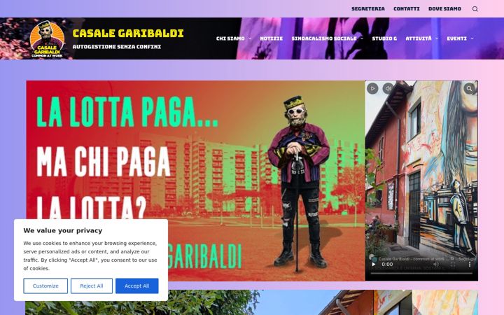 Screenshot of casalegaribaldi.it