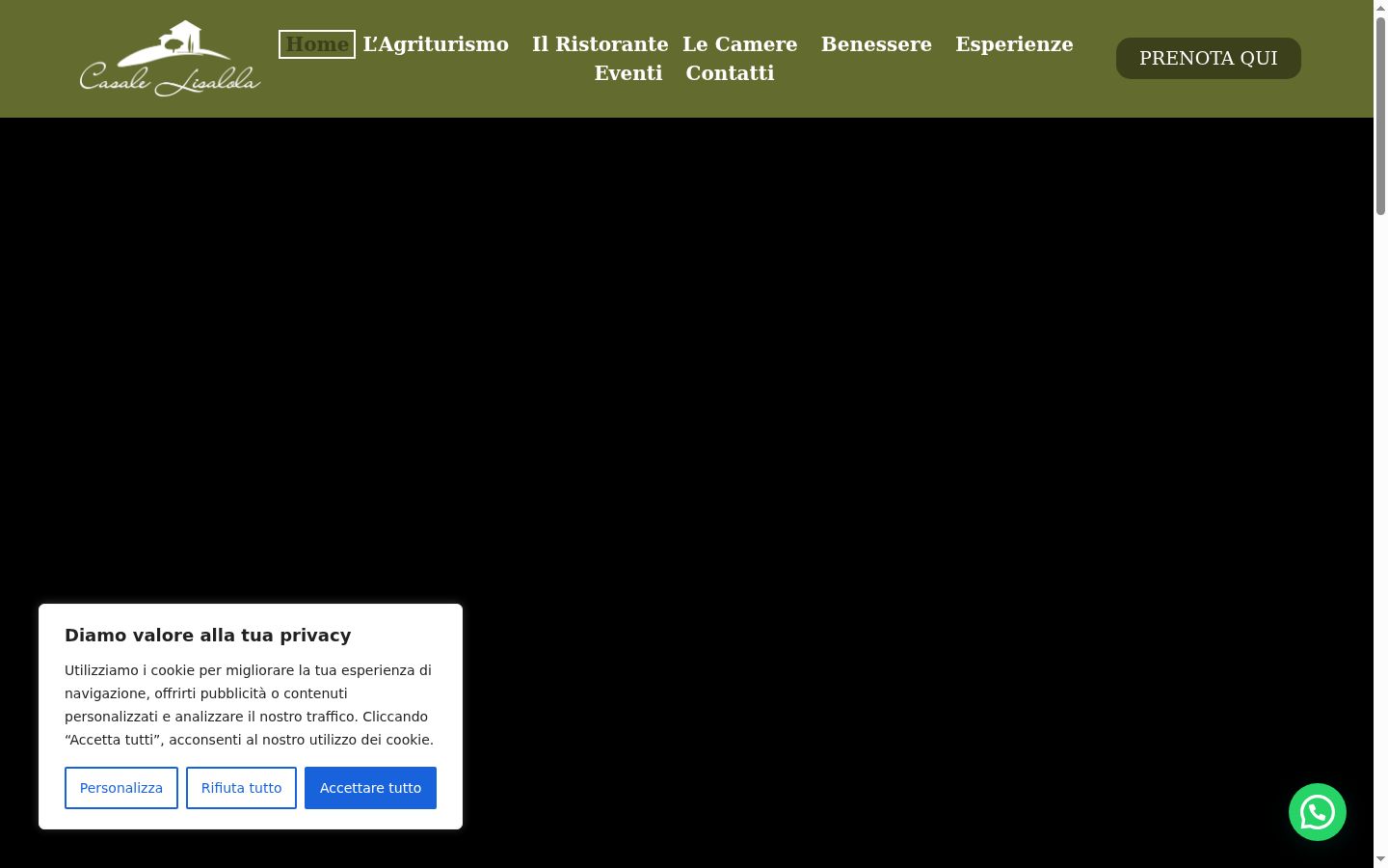 Captura de pantalla del banner de consentimiento mostrado antes de cualquier interacción