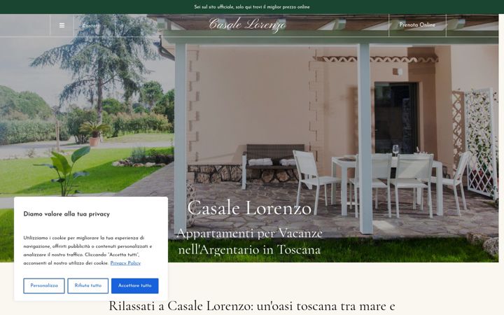 Captura de pantalla de casalelorenzo.it