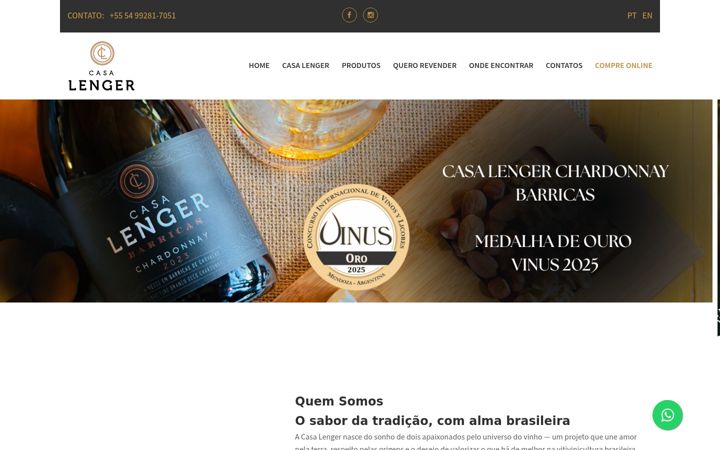 Ekrano kopija casalenger.com.br