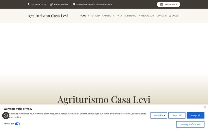 Captura de pantalla de casalevi.it