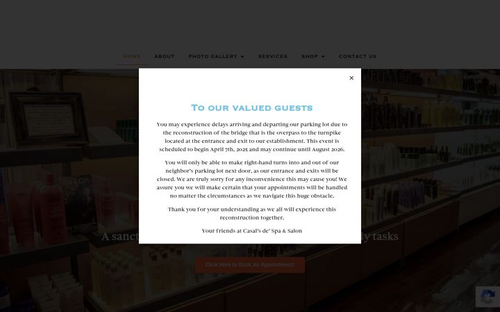 Screenshot of casalsspa.com