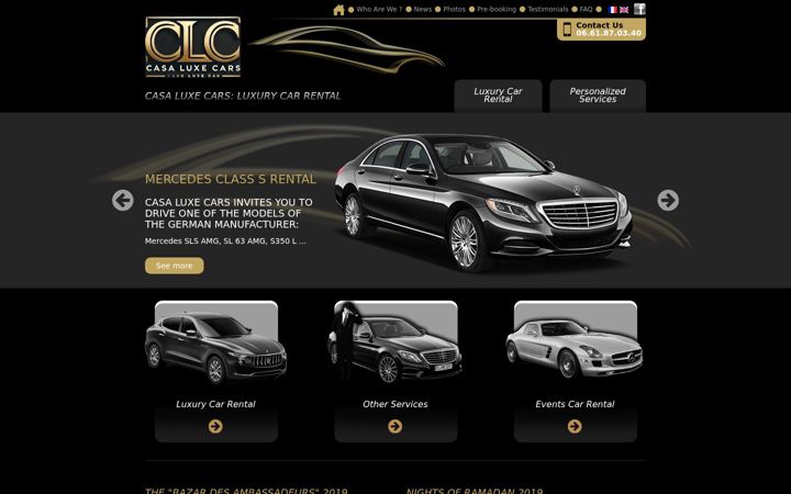 Screenshot of casaluxecars.com