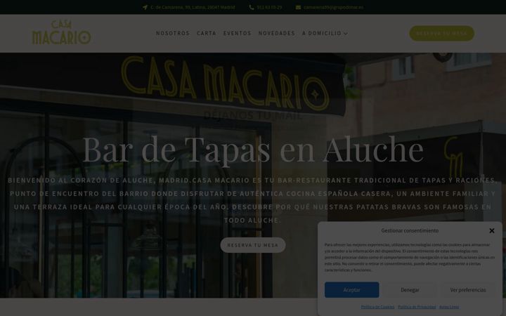 Ekrānuzņēmums no casamacarioaluche.es