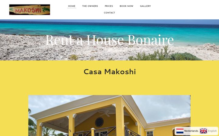 Screenshot of casamakoshibonaire.com