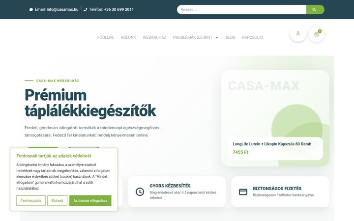 Screenshot von casamax.hu