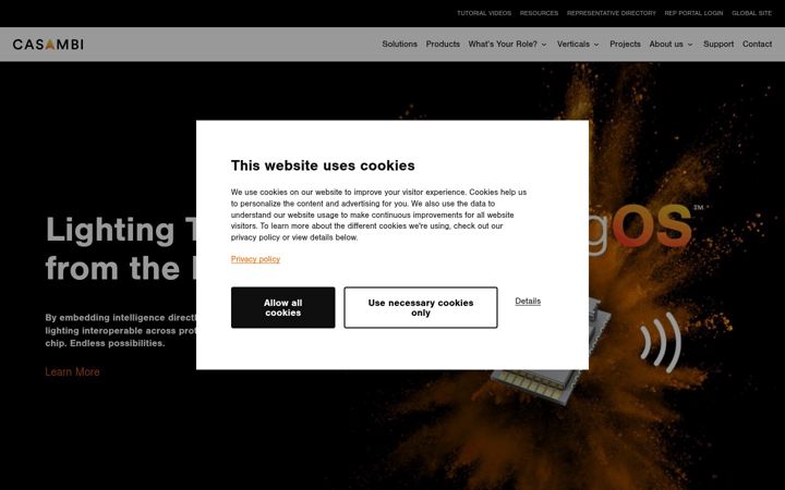 Screenshot of casambi.us