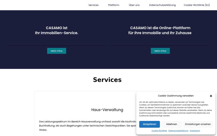 Snímek obrazovky casamo.net