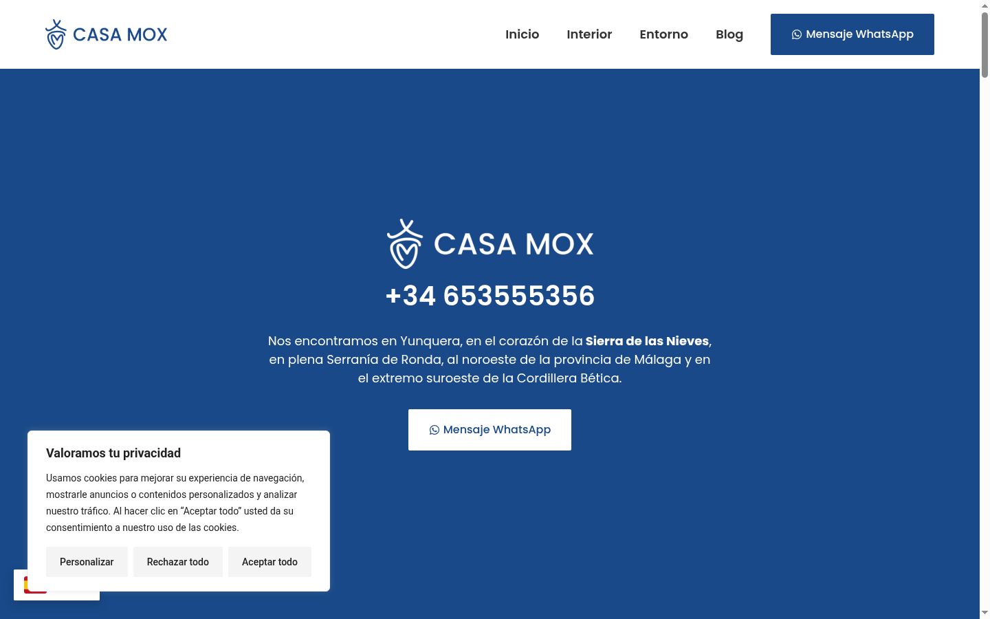 Screenshot del banner di consenso mostrato prima di qualsiasi interazione