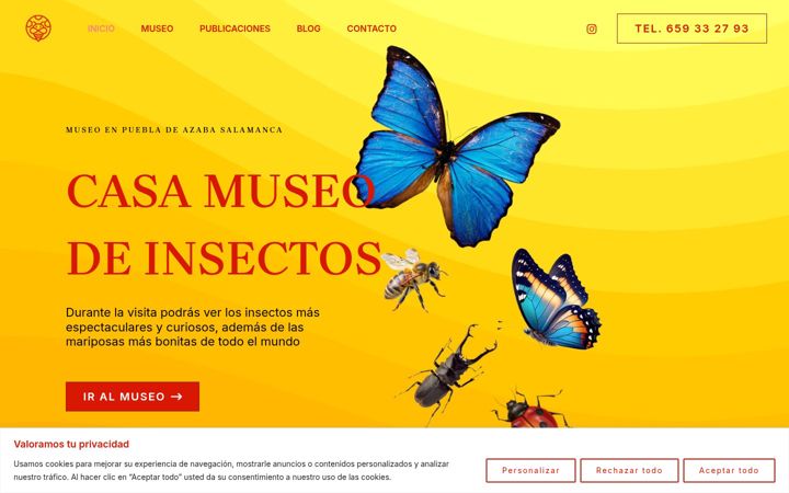 Screenshot of casamuseoinsectos.com