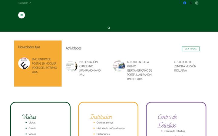 Screenshot of casamuseozenobiajuanramonjimenez.com