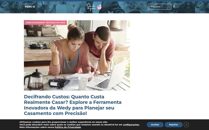 Screenshot of casandosemgrana.com.br
