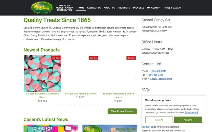 Screenshot of casanicandyco.com