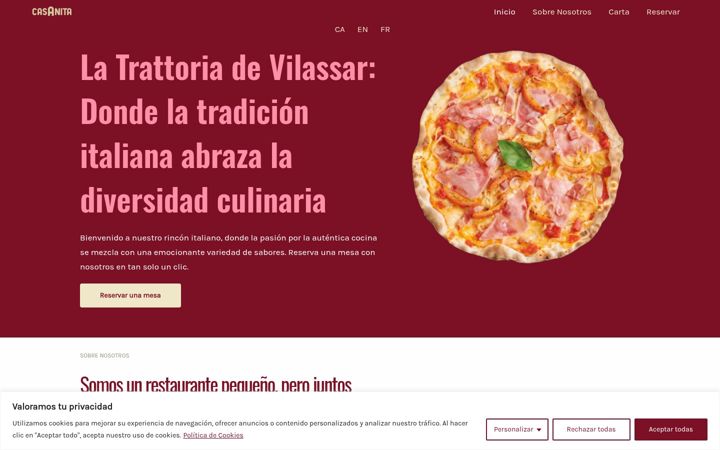 Screenshot of casanitavilassar.com
