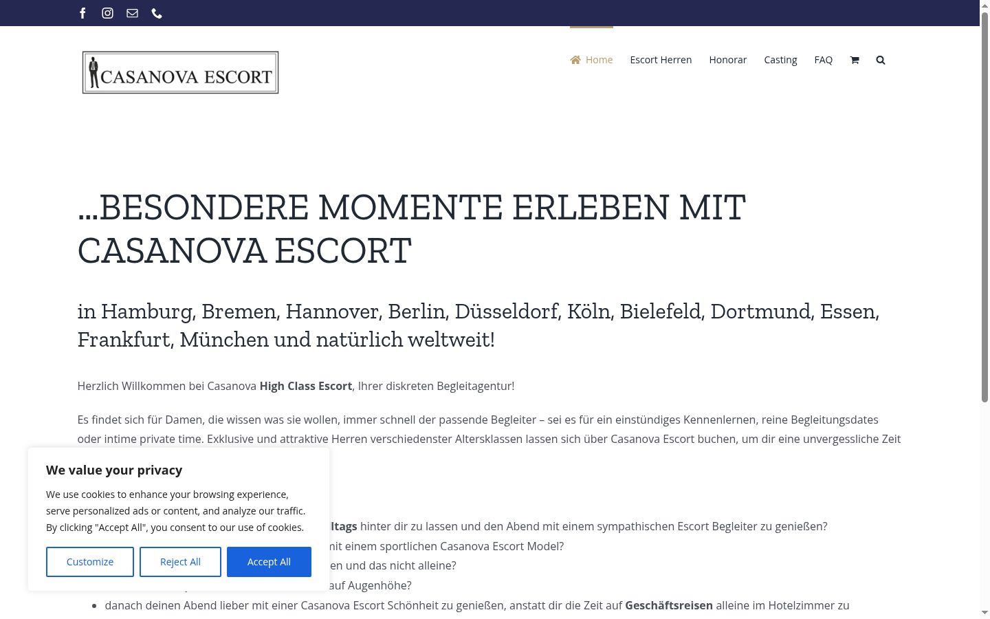Screenshot des Einwilligungsbanners vor jeglicher Interaktion