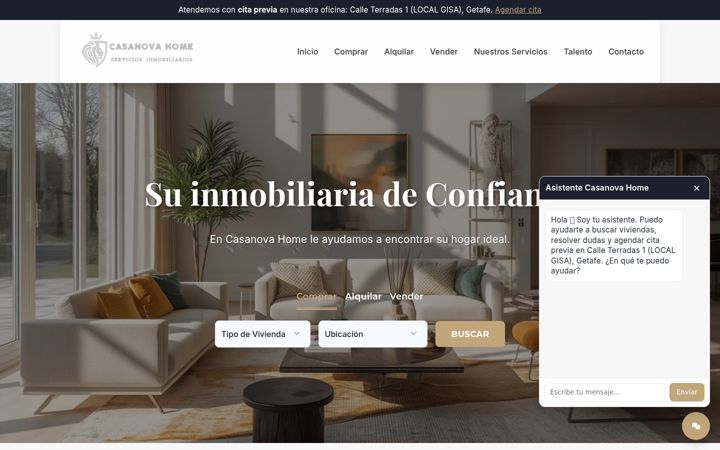Screenshot of casanovahome.es