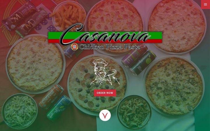 Snímek obrazovky casanovapizza.co.za