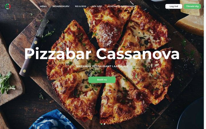 Screenshot of casanovapizza.dk