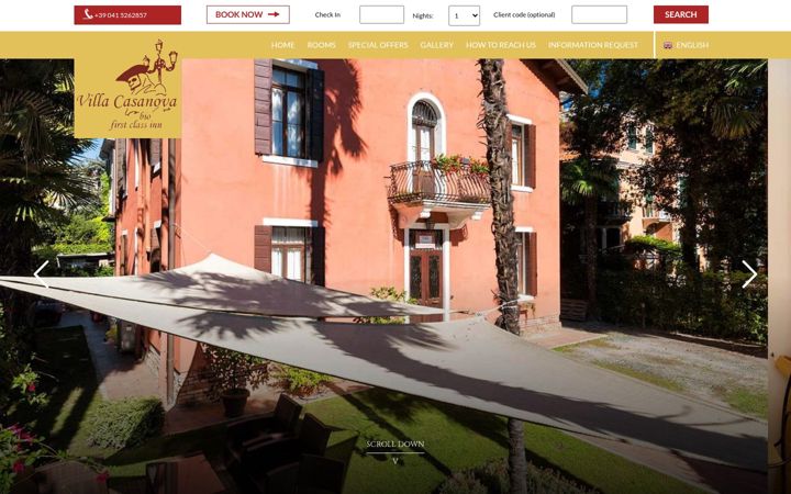 Screenshot of casanovavenice.com