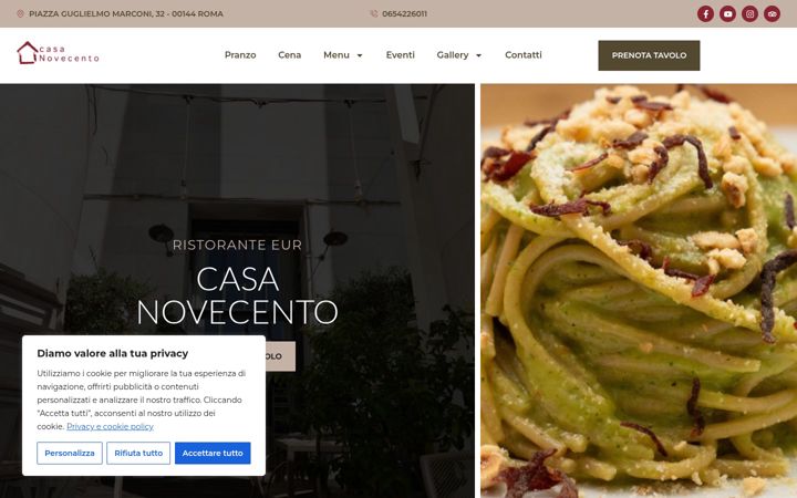 Screenshot of casanovecento.it