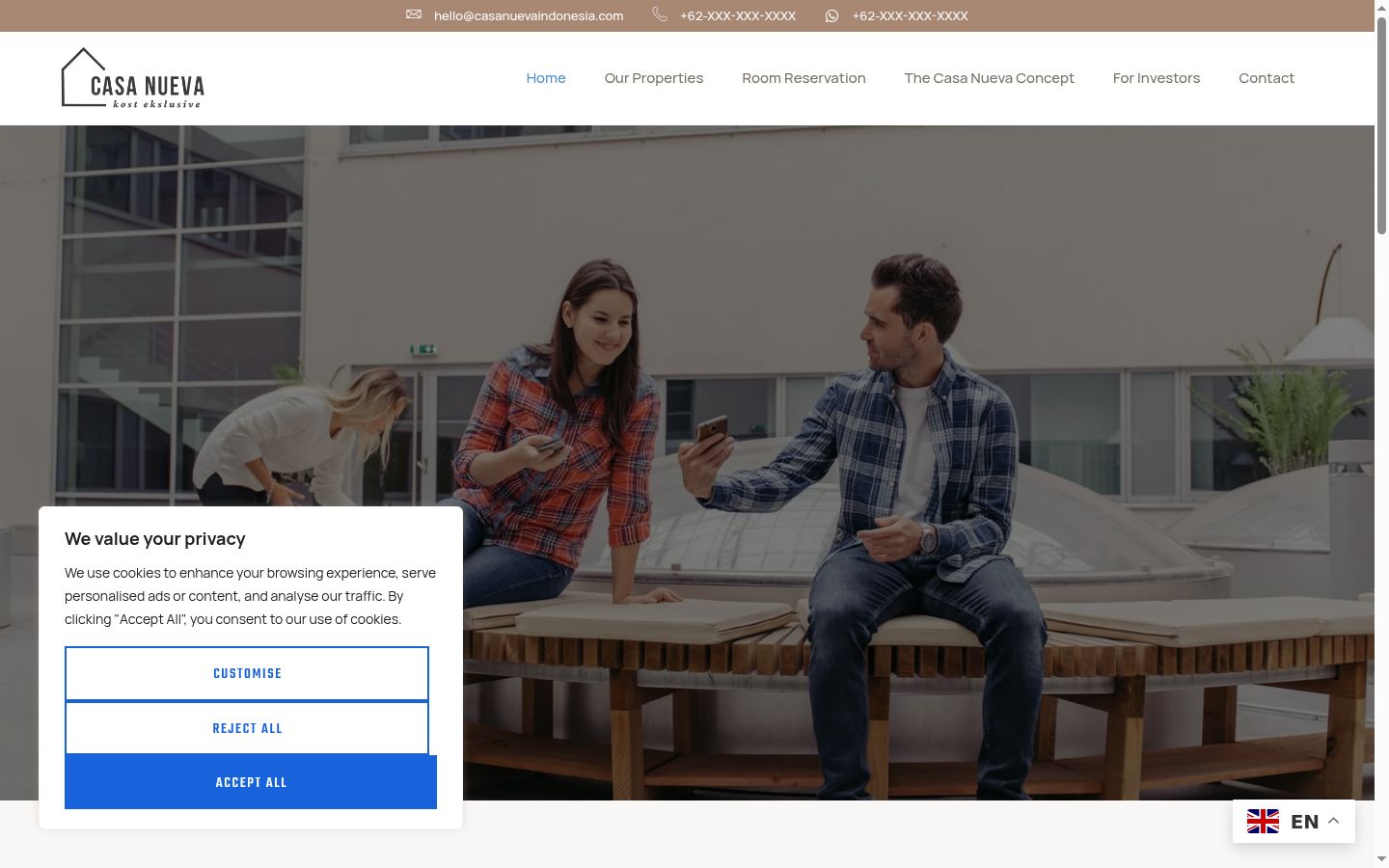 Screenshot of the consent banner shown before any interaction