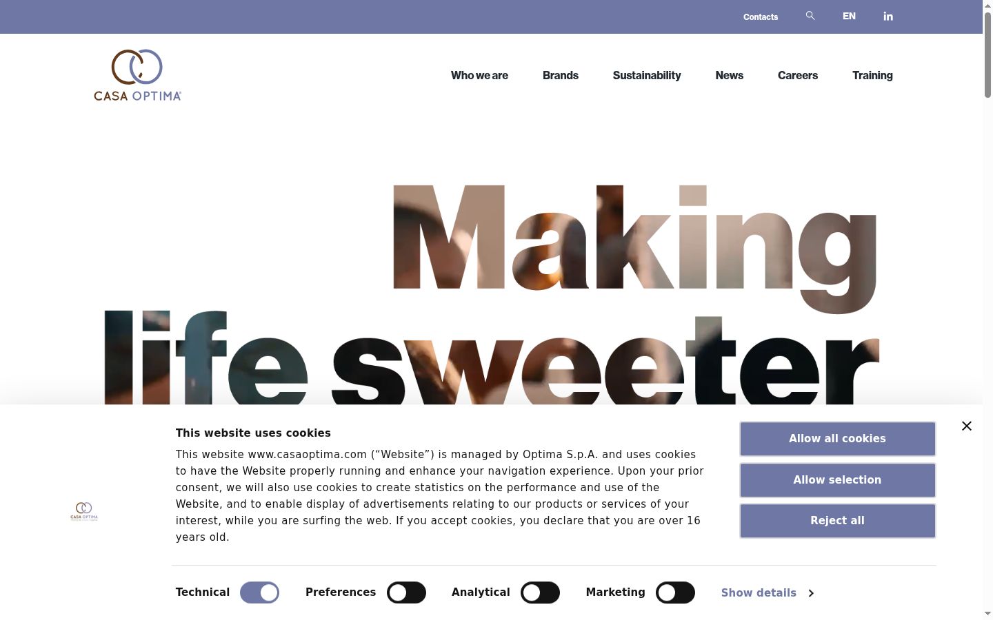Screenshot of the consent banner shown before any interaction